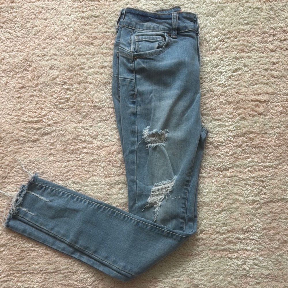 WAX JEANS* Blue denim ripped jeans